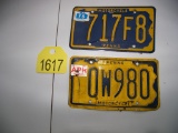 2 Old License Plates PA Motorcycle