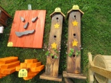 Wooden Bird House w/Flowers