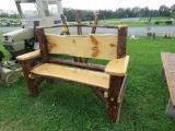 4ft Wooden Bench w/Back