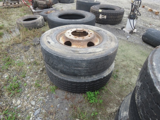 2 Bridgestone 295/75R27.5 Tires and Rims