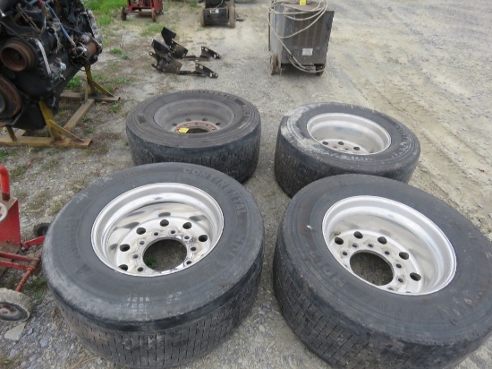 4 Tires and Alum Rims 445/50R22.5