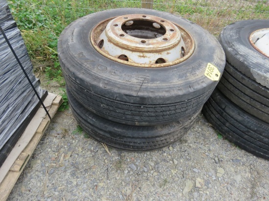 2 Tires and Rims 245/70R19.5