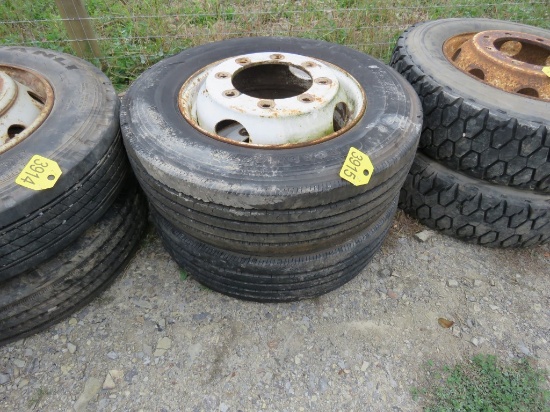 2 Tires and Rims 245/70R19.5