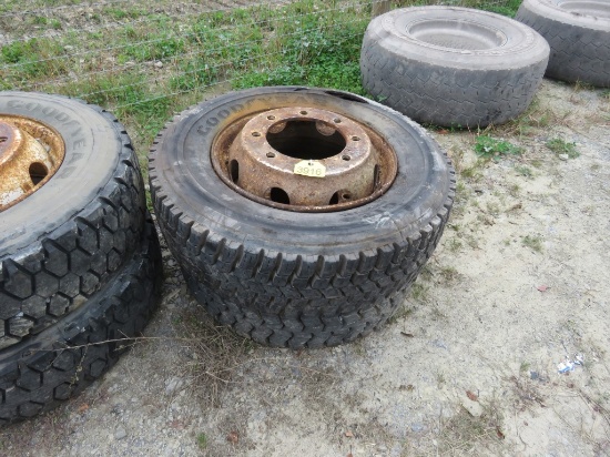 2 Tires and Rims 245/70R19.5