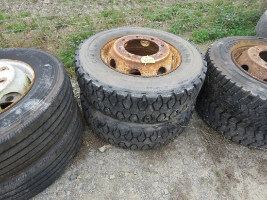 2 Tires and Rims 245/70R19.5
