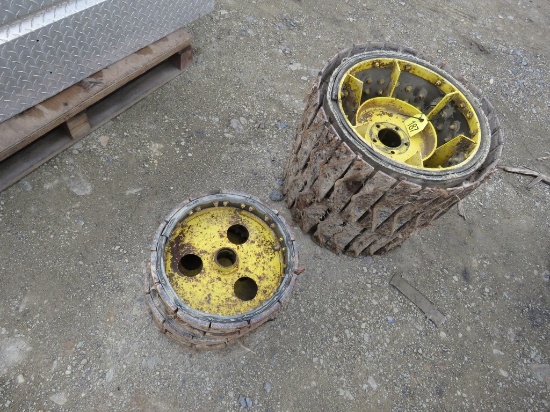 Full Set 4 Lawn Tractor Steel Wheels
