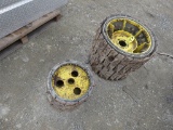 Full Set 4 Lawn Tractor Steel Wheels