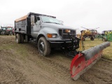 2000 Ford Dump Truck w/Henderson Salt Spreader & 10ft Plow