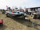 1988 Glasstream 1550 Pro Bass 15ft Bass Boat w/1988 Glasride Trailer