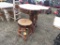 Wood Stump Table with Two Stools
