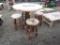 Wood Round High Top Table w/Buck