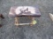 Wood Stool with Wolf
