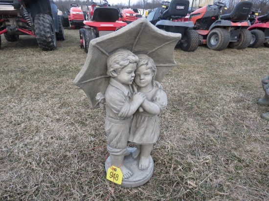 Concrete Boy & Girl with Umbrella