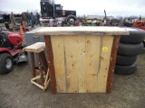 Wooden Bar with Three Stools