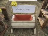 Wood Planter with Welcome Sign