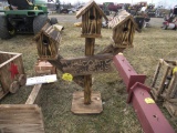 Wood Bird House with Welcome Sign