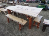 Wood 6ft Table w/Deer