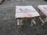 Wood 21in End Table with Elk