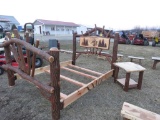 Wood Queen Size Bed Frame with Night Stand