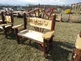 Wood 42in Bench with Back Cabin