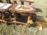 Wood Stool with Horse