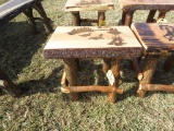 Wood Stool with Duck