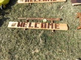Wood 52in Welcome Sign with Bear