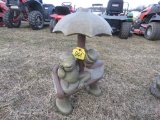 Concrete Two Frogs with Umbrella