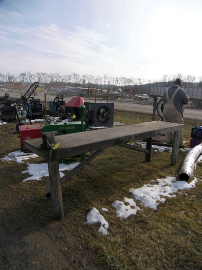 8ft Steel Table with Vice