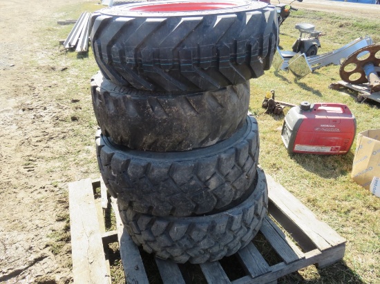 Four 10-16.5 Tires & Rims