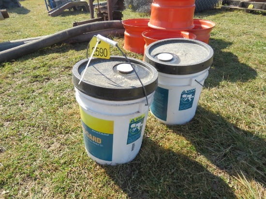 Two 5 Gal JD Torq-Gard 10W 30 Motor Oil