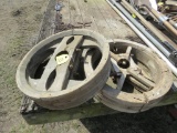 2 Old Wooden Wheels