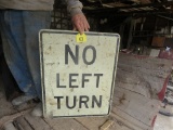 NO LEFT TURN Sign