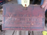 New Holland Machine Co New Holland PA Wooden Box