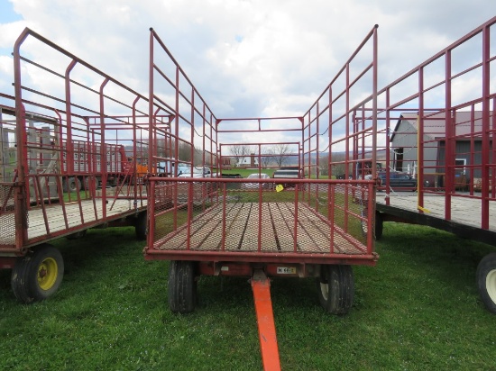 8ft x 18ft Metal Rack Hay Wagon w/Heavy Kory 6872 Gears