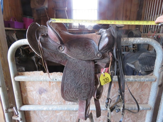 14inch Western Saddle w/Bridle