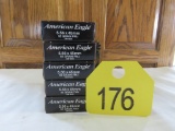 5 Boxes American Eagle 5.56 X 45mm 20 Centerfire Cartridges 55 Grain