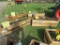 2 Wooden Flower Boxes w/Flowers