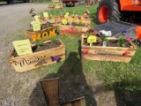 2 Wooden Flower Boxes w/Flowers