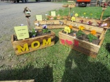 2 Wooden Flower Boxes w/Flowers