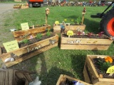 2 Wooden Flower Boxes w/Flowers