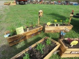 2 Wooden Flower Boxes w/Flowers