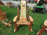 Wooden Rocker w/Bear