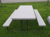 Poly Picnic Table w/Metal Frame