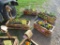 2 Wooden Planter Boxes w/Flowers
