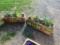 2 Wooden Planter Boxes w/Flowers
