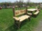 56inch Wooden Bench W/Horse Design on Back