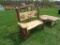 55inch Wooden Bench w/Moose Design on Back