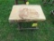 Wooden Stool w/Wolf