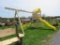 Wooden Swing Set w/House & Slide